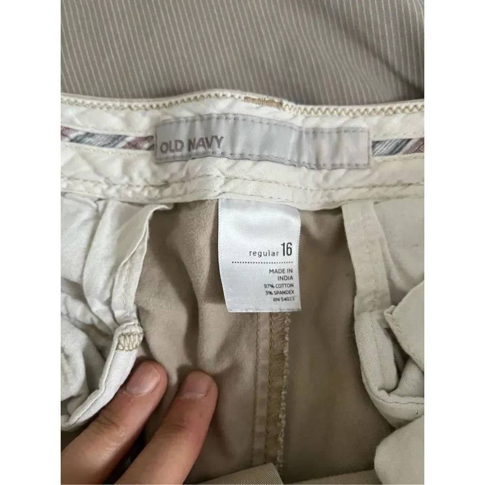 Old Navy boys beige/tan cotton pants 16